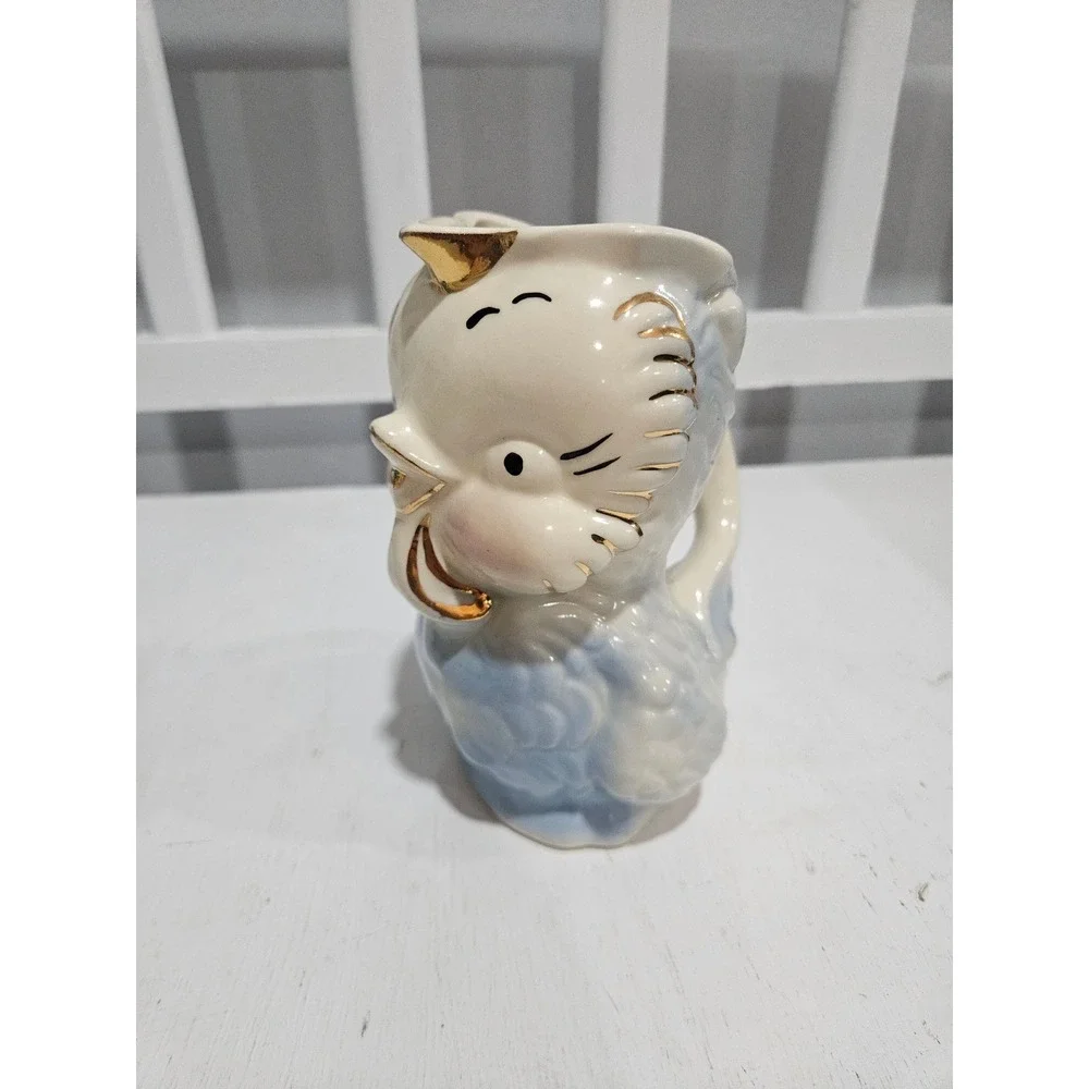 Vtg Shawnee Pottery Bluebird Chick Gold Trim Ceramic Creamer 6